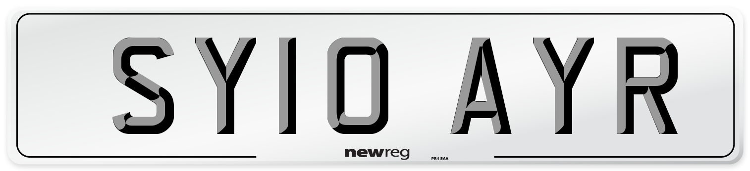 SY10 AYR Number Plate from New Reg